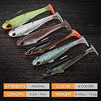 Vista 6 de TRUSCEND Easy Catch Pre-Rigged Soft Lures, Unique Vibrating Swim Action and Trembly Sinking Move for More Bites, Amazing Soft Swimbait for Family
