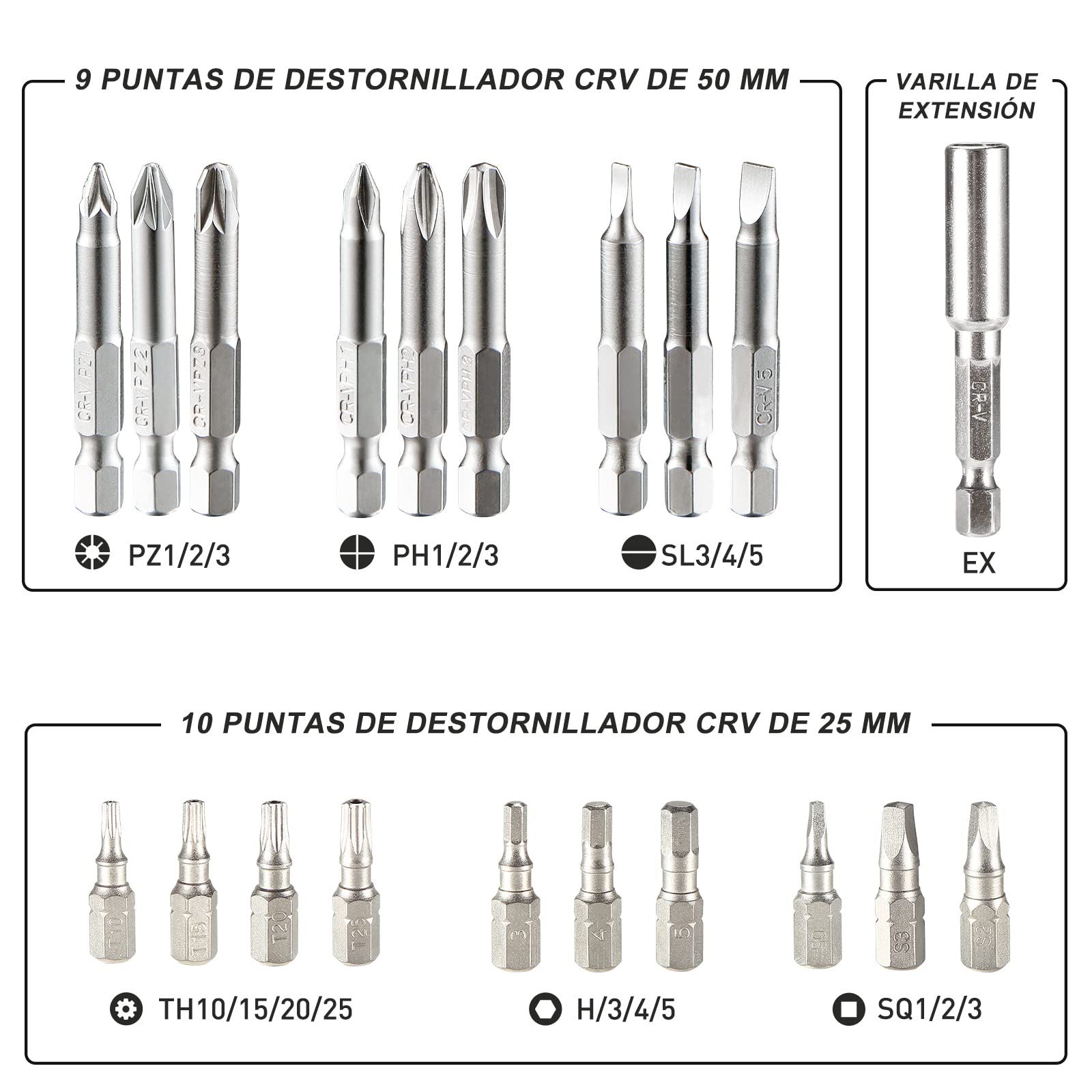 Destornillador Eléctrico, HYCHIKA 6Nm Bateria 3.6V 2,0 Ah, LED Luz, Carga Cable USB, 20 Accesorios, Para Reparaciones en El Hogar - 4