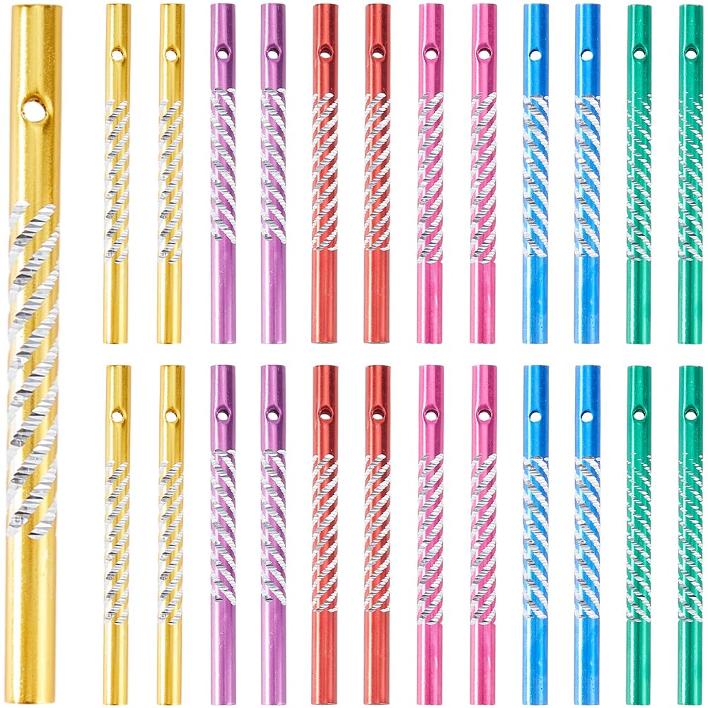 CREATCABIN 60 Pcs 6 Colors Wind Chime Tubes Aluminum Round Wind Chime Empty Tubes Windchimes Supplies Parts Making Kit for DIY Crafts Home Garden Outside Outdoor Hanging Decorations 3.1 Inch