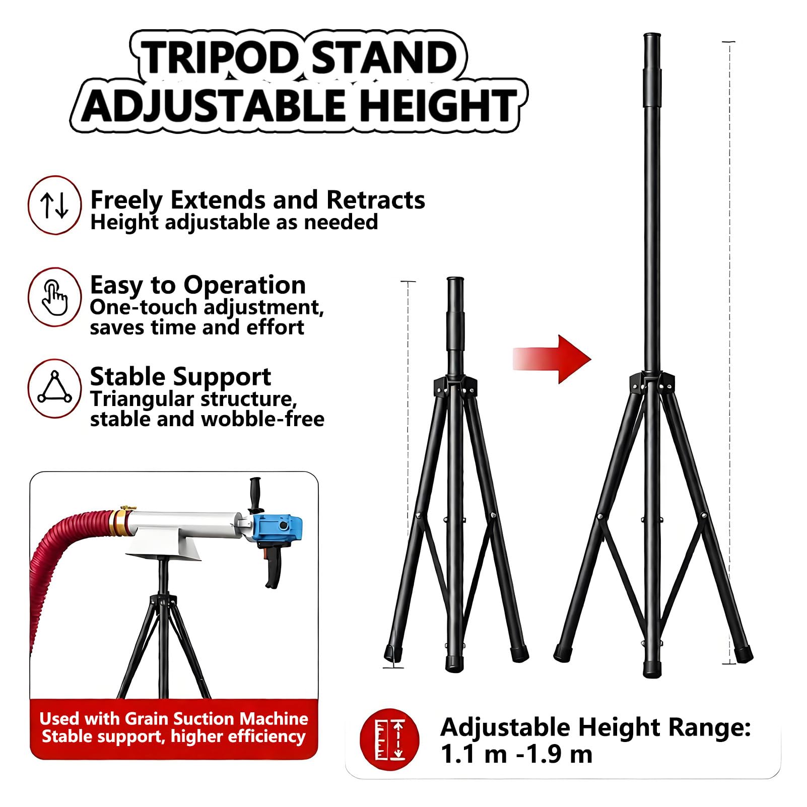 Mobile Getreide-Saugpumpe, Förderschnecke, 4–5 Tonnen/Stunde 118in/3m