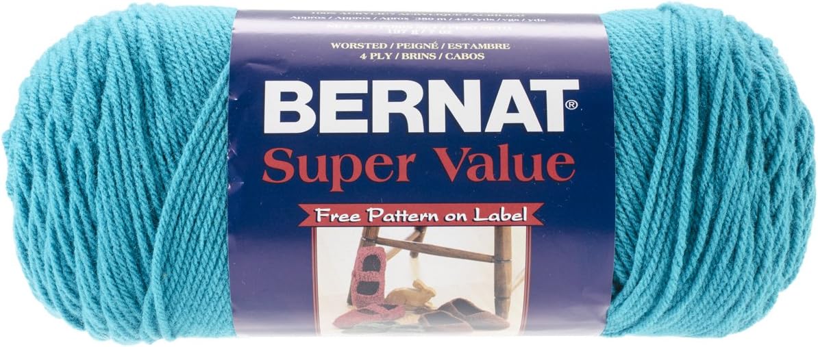 Bernat Super Value Yarn, 5 oz, Bright Teal, 1 Ball Everything Else