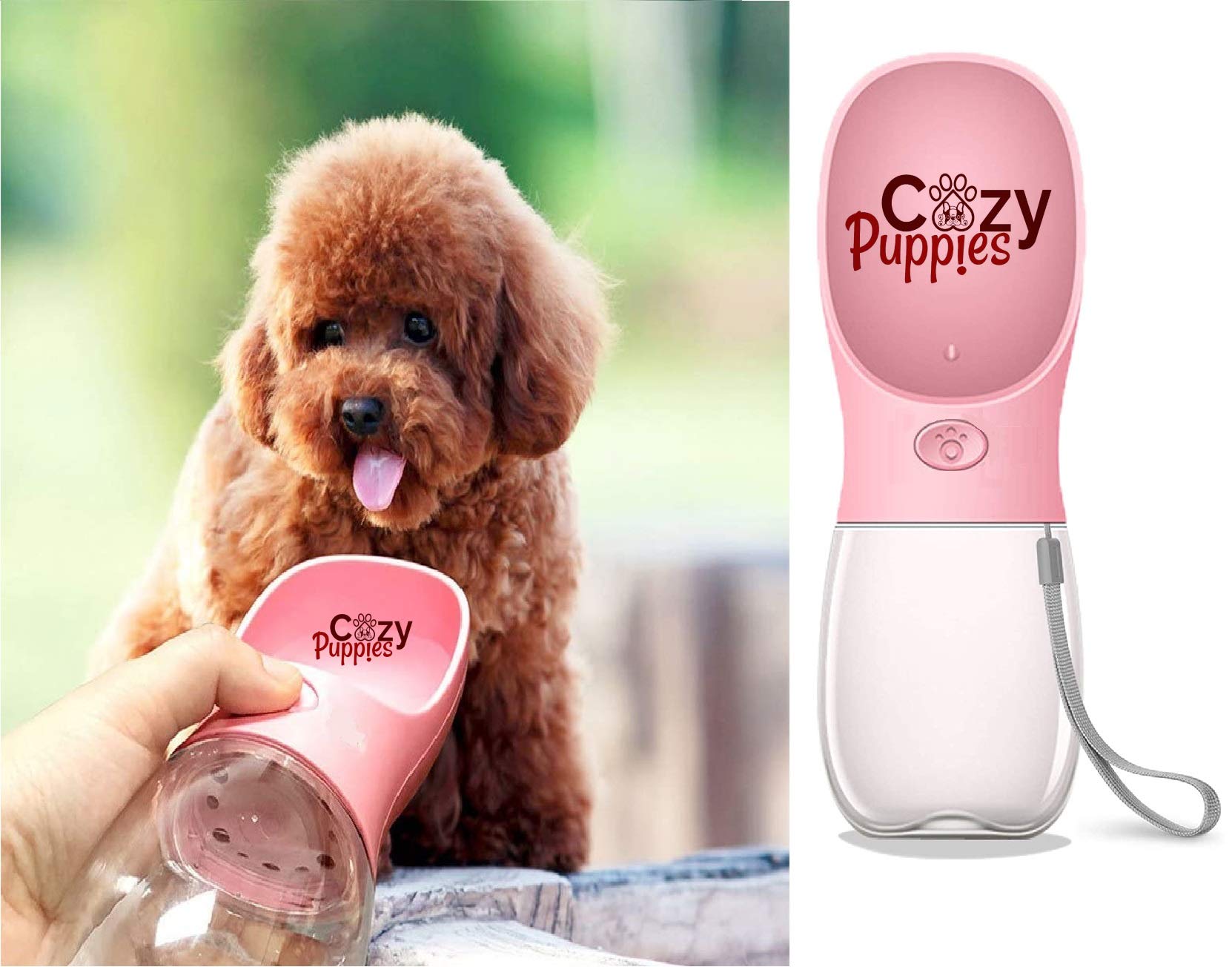 COZY PUPPIES Dog Water Bottle, Leak Proof Portable Puppy Water Dispenser with Drinking Feeder for Pets Outdoor Walking, Hiking, Travel, Food Grade Plastic 350.ml (Color May Vary) (B08VGS43R6) Amazon Price History, Amazon Price Tracker
