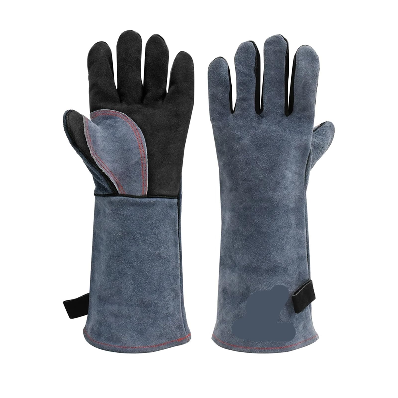 Guantes Soldador Guantes de soldadura 16 pulgadas for trabajos soldador, parrilla, barbacoa, estufa leña, horno, guante grueso cuero vaca resistente al calor, 1 par