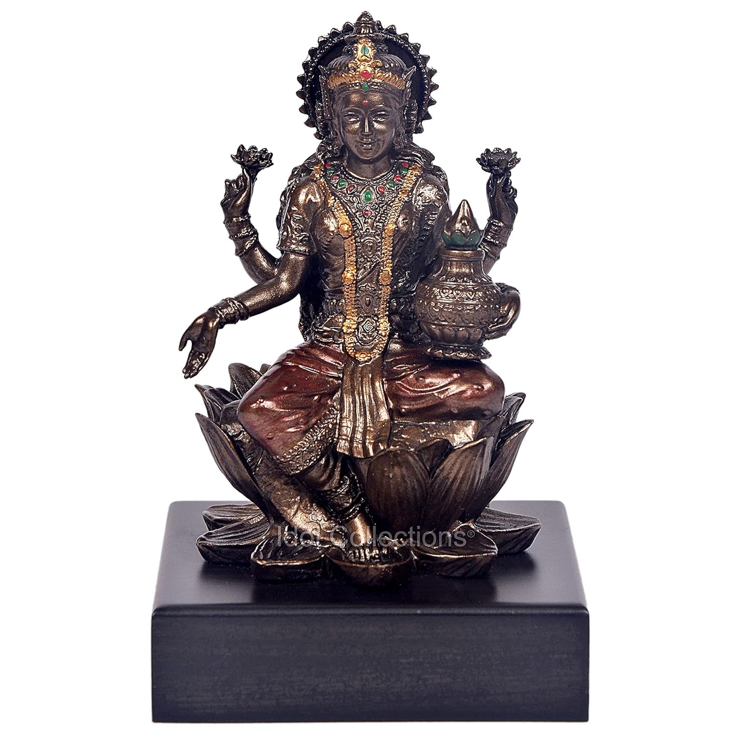 Idole de Lakshmi multicolore en polyrésine : le cadeau idéal pour crémaillère et bureau