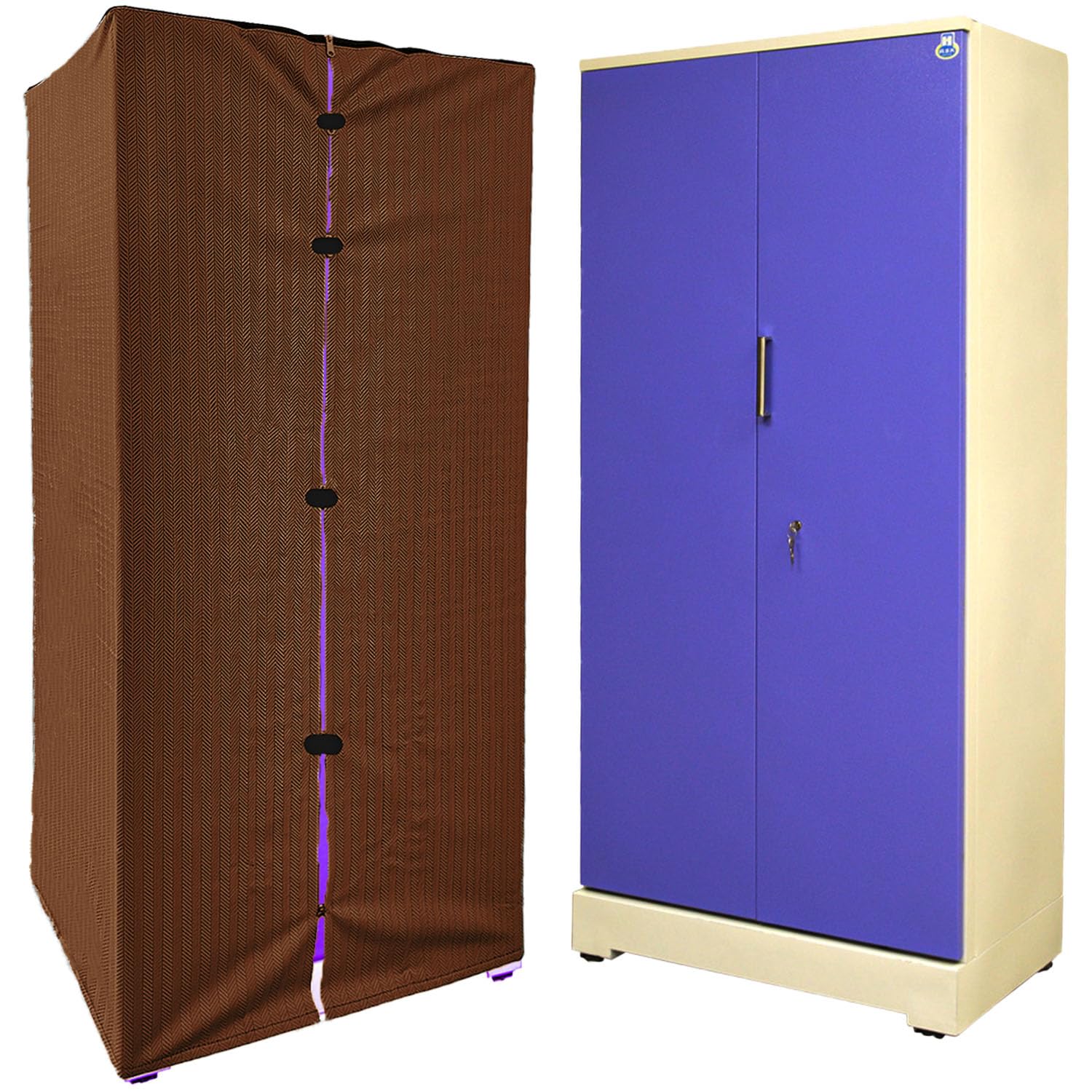 Almirah Cover for Large Wardrobe/Iron Almirah | Premium Thick Fabric, Dustproof Protection | Velcro Door Opening, Zipper Closure 3-Year Warranty (Chocolate Brown)-image-23