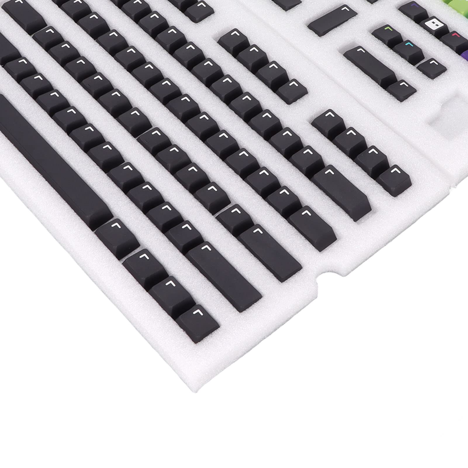 KUIDAMOS 128 Klawiszy PBT Profesjonalne Nasadki na Klawisze DIY do Uniwersalnej Klawiatury Mechanicznej, Trwałe i Wygodne dla Graczy, materiał PBT (GMK Czarny PX)