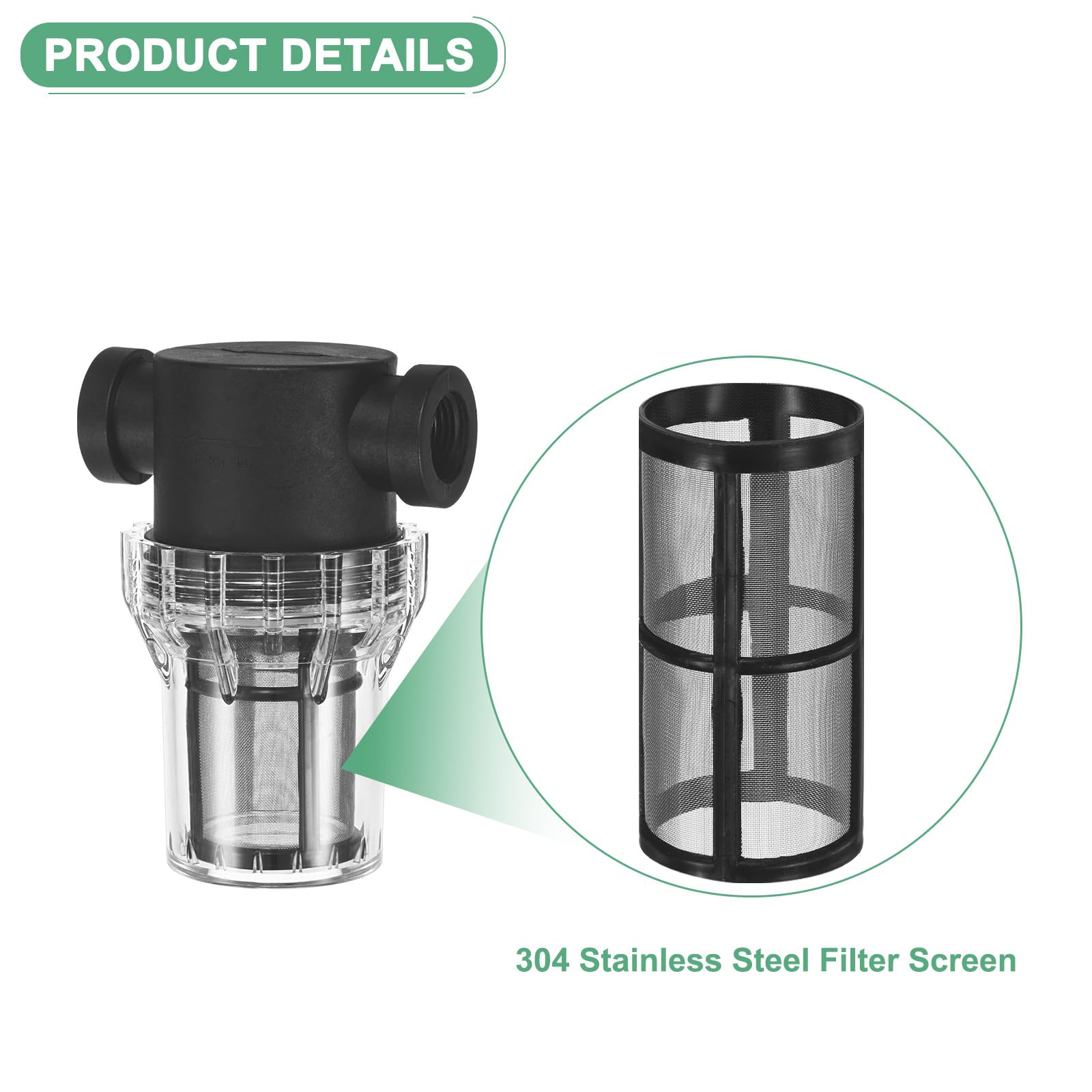 M METERXITY 2-Pack 80 Mesh Stainless Steel Filter Screen - Image 2