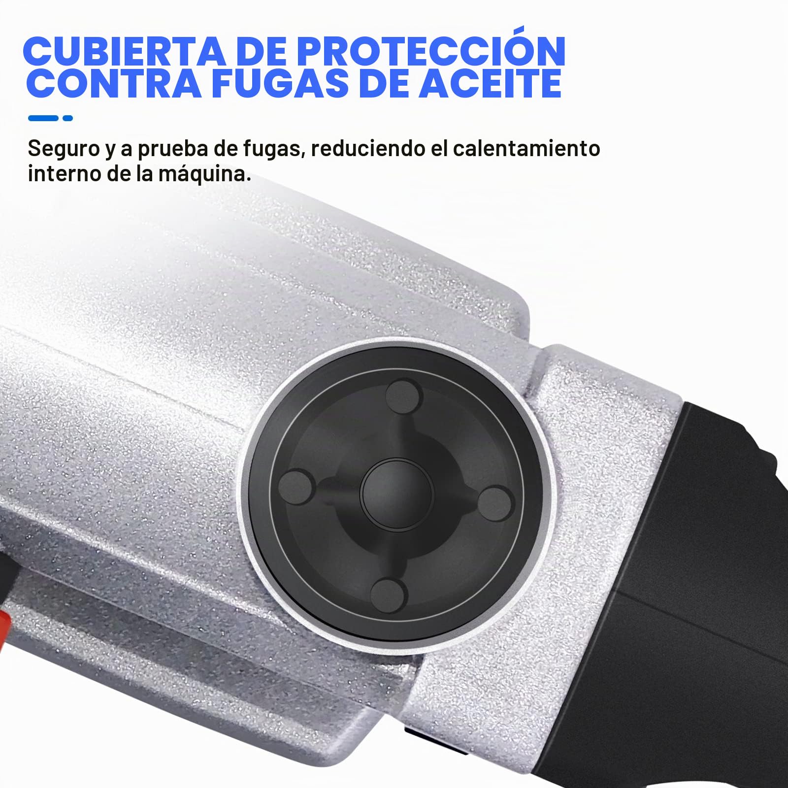 Kit de martillo de demolición eléctrico 1500 W con mango giratorio de 360°, 6 velocidades variables, con grasa, cincel, brocas