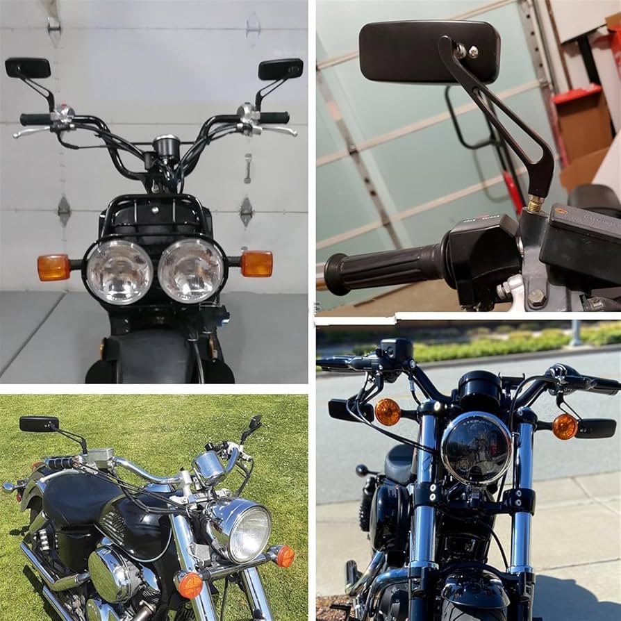 Amazon | バイクサイドミラー 黒 8/10 ミリメートルスクーター