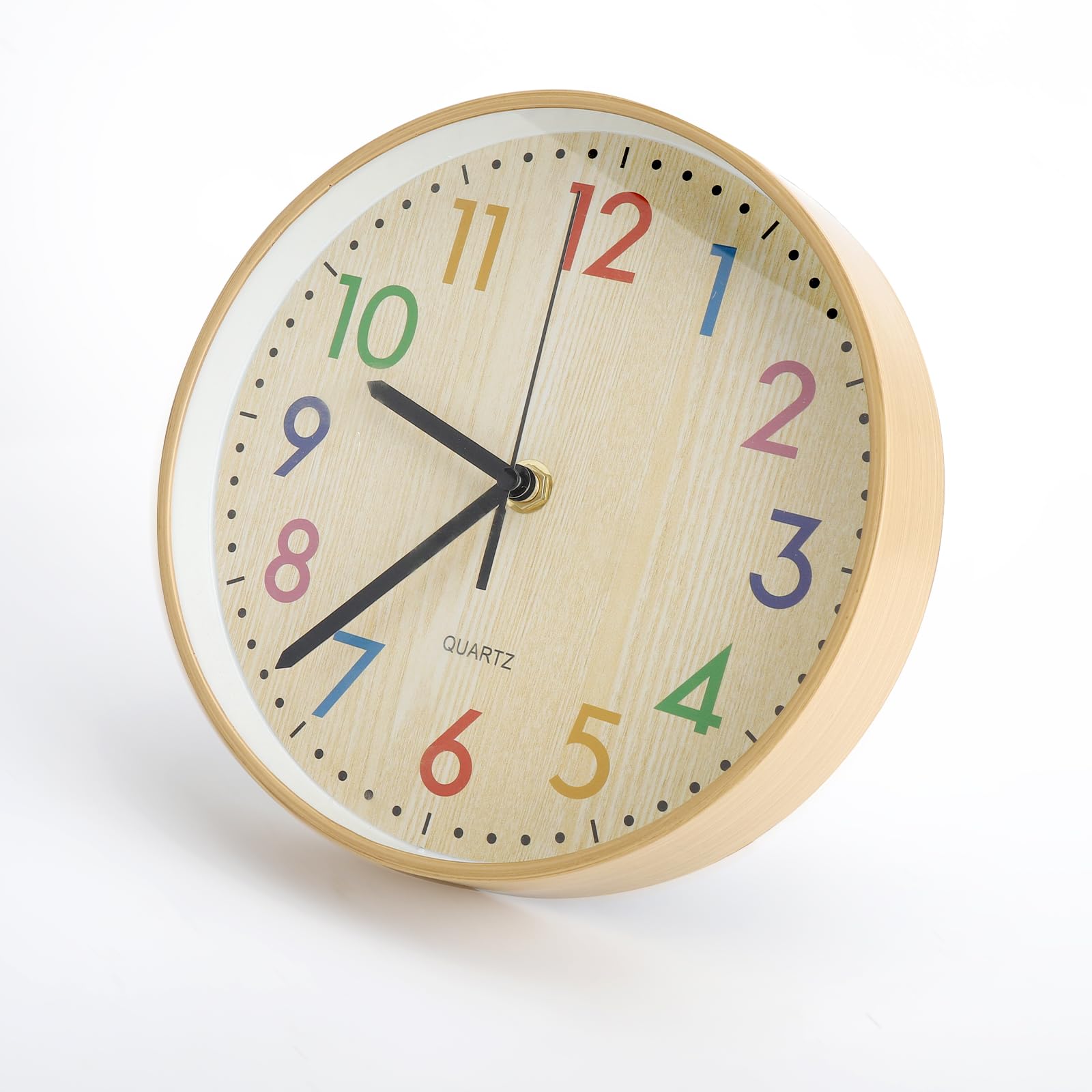 VOSSOT Horloge Murale Silencieuse 8 Pouces Bois Quartz 20 cm