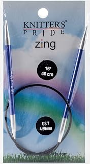 Knitter's Pride KP140070 Zing Fixed Circular Needles 16"-Size 7/4.5mm