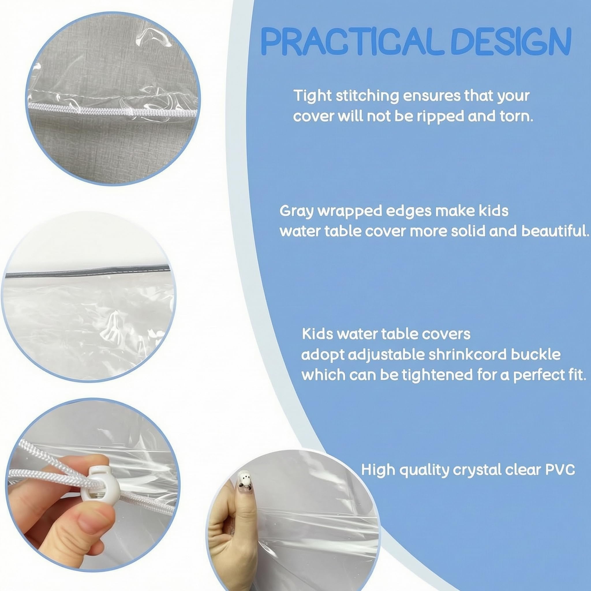 BEALIFE Telo di Copertura Trasparente per Tavolo da Gioco con Acqua, per