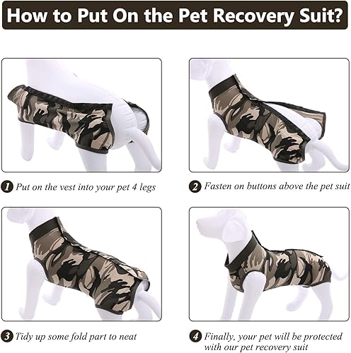 Miniatura 4 de SAWMONG Traje de recuperación para perro, camisa de recuperación de perros para heridas abdominales o enfermedades de la piel, traje de recuperación