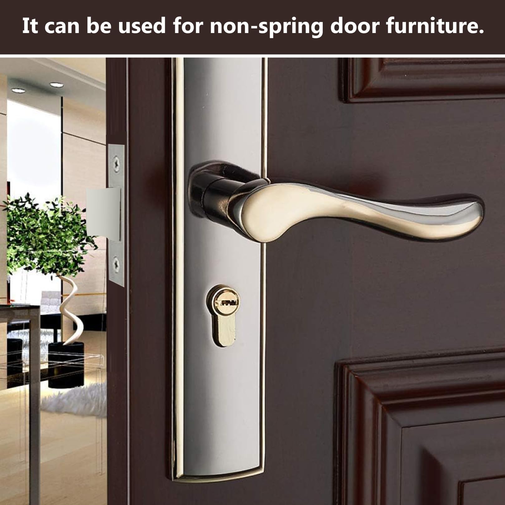 2 Set 45mm Tubular Latch, Lock, Door Latches for Internal Doors Compatible with Various Lock Handles, Silver - Image 4