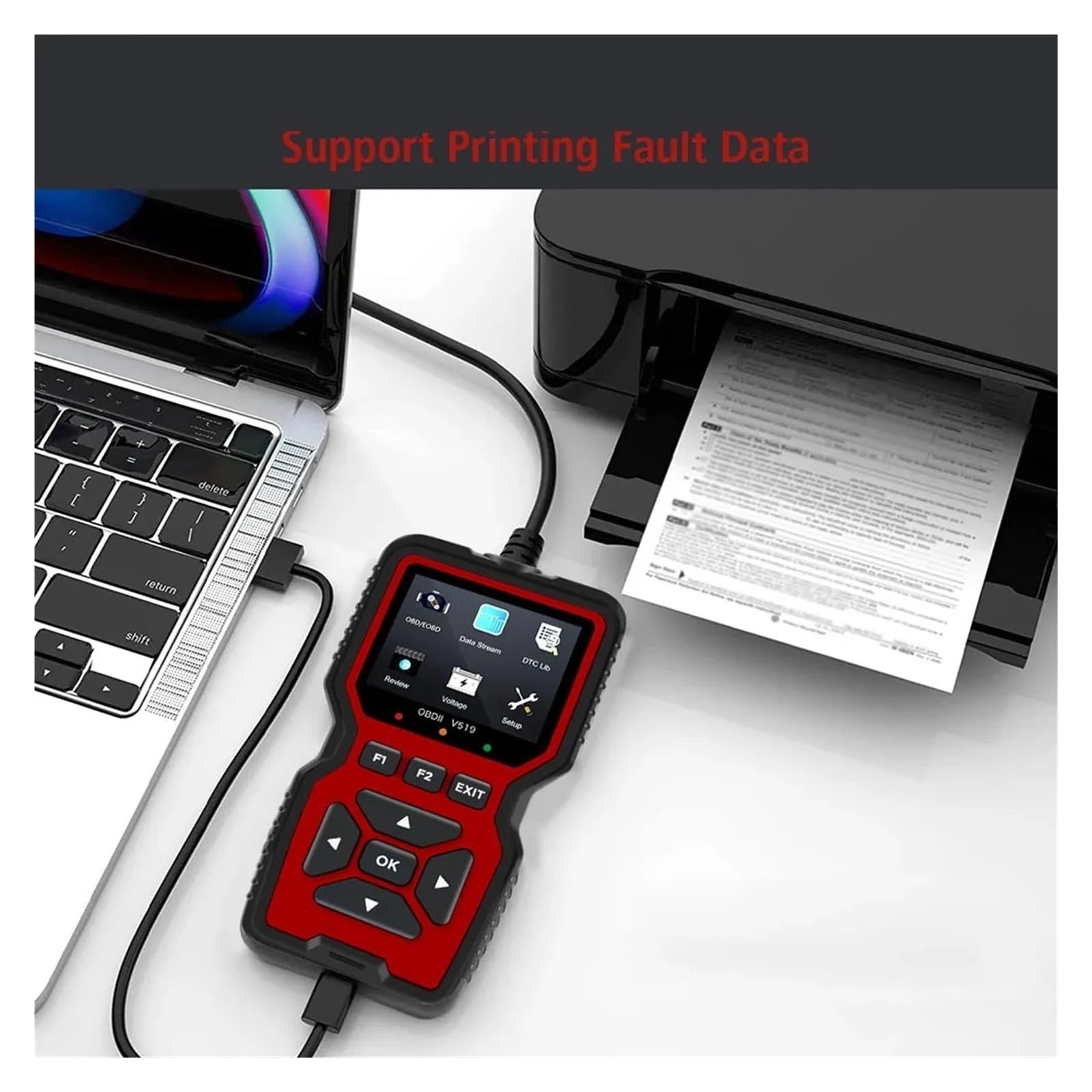 Czytnik kodów, V519OBD2 Skaner Kod Czytnik Diagnostyka Usterek Samochodowych Instrument Odczyt Danych Silnika Narzędzia Diagnostyczne Samochodowe OBD 2 do sprawdzania silnika samochodu