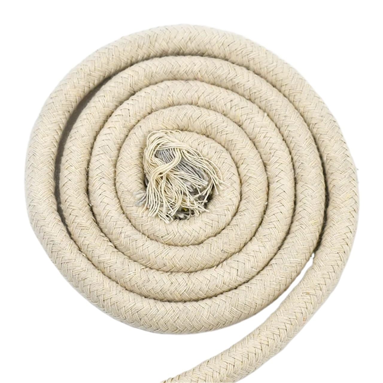 Bawełniany sznurek do makramy, Skręcony sznurek bawełniany 10M 4-10mm 16 pasm wielokolorowa makrama DIY | Beige-10mm