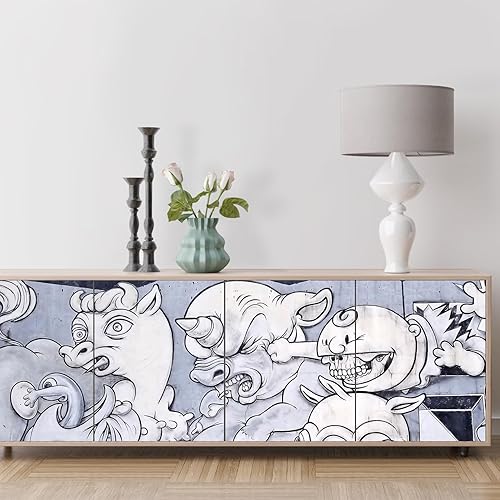 Miniatura 3 de SIGNFORD Mural de pared de graffiti colorido extraíble, adhesivo de pared para dormitorio, sala de estar, 66 x 96 pulgadas