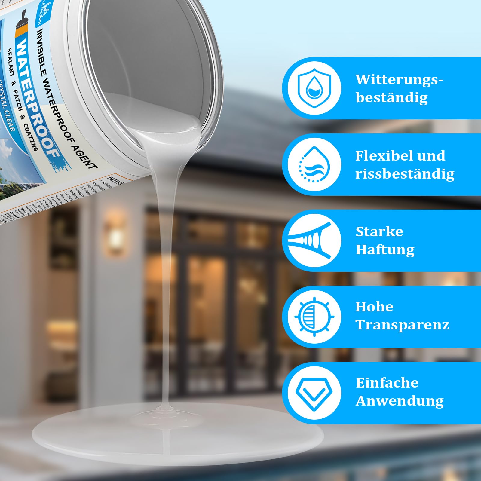 Transparenter Wasserdichter Beschichtungsmittel, Flüssige Versiegelung 2KG