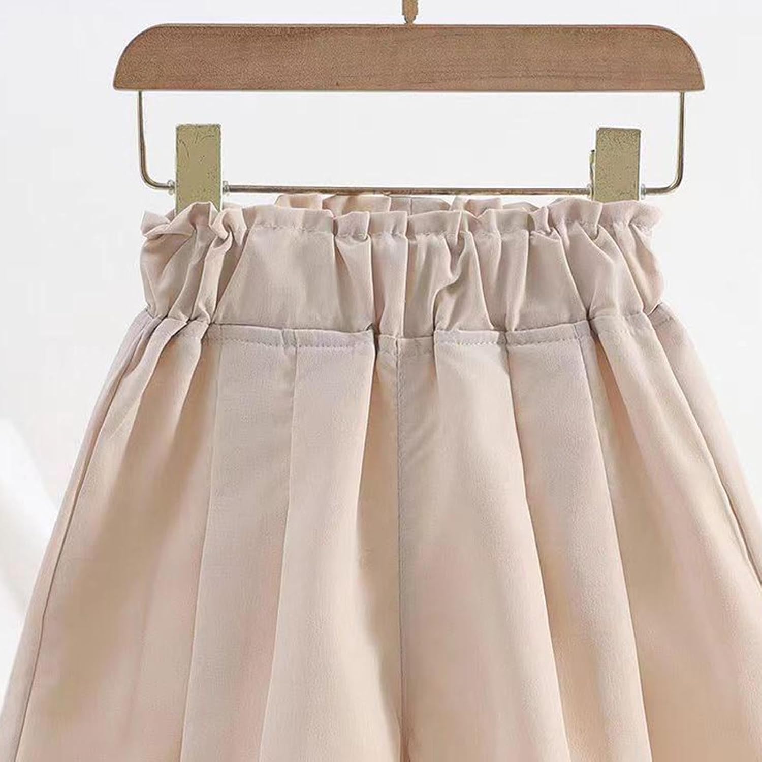 Girls Bermuda Shorts High Waisted Shorts Big Kids Cute Wide Leg Pleated Fashion Uniform Short Pants with Pockets