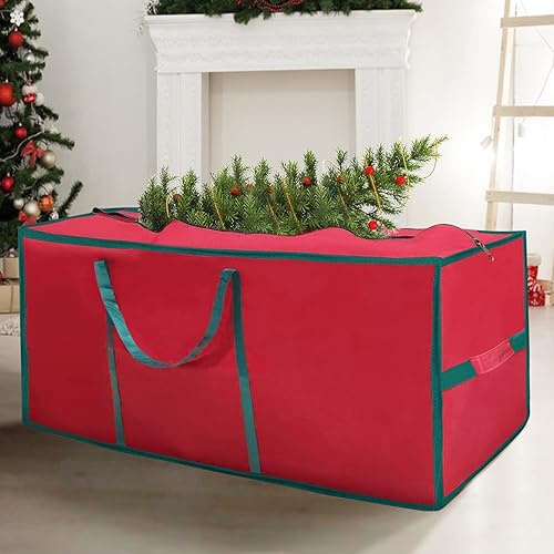aonear Bolsa de almacenamiento para árbol de Navidad, se adapta a árboles artificiales de hasta 9 pies de alto, caja de almacenamiento resistente