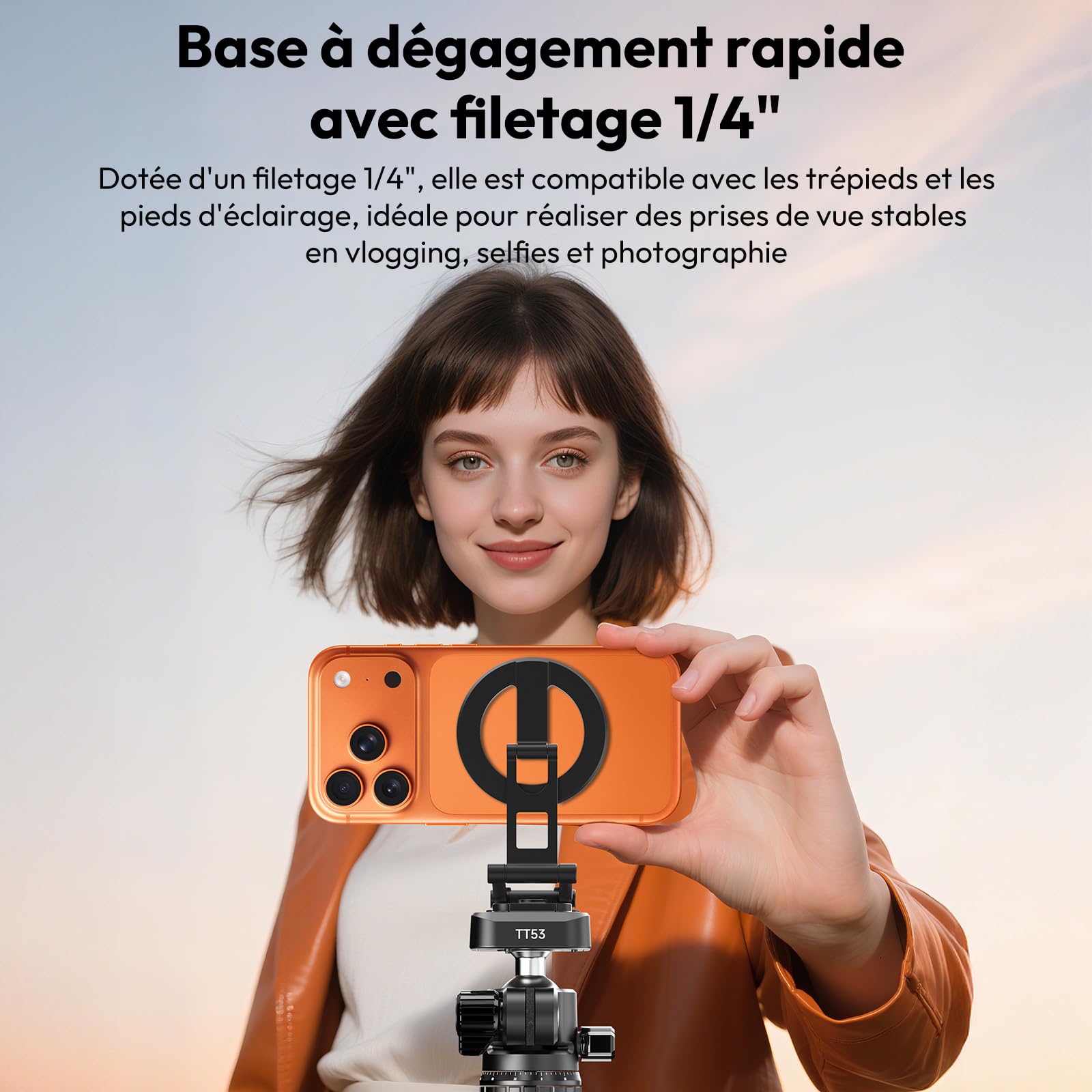 ULANZI SK29 Mini Trépied Magnétique Smartphone, Crochet Caché, Rotation à 360° Monture, Support Pliable Téléphone Portable pour MagSafe, Selfie Stick Tripod en Aluminium pour iPhone 17/16/15/14/13/12