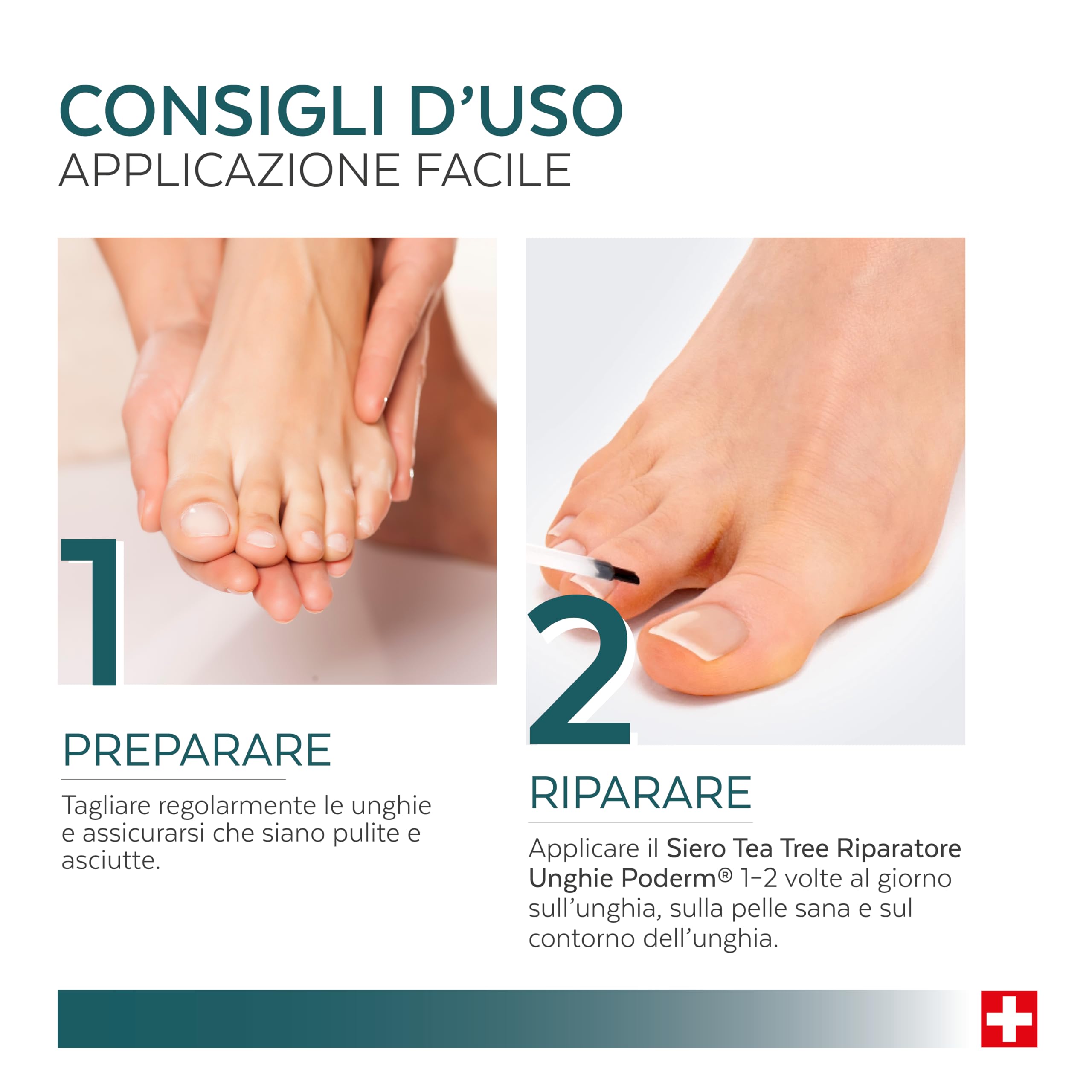 PODERM Tea Tree Riparatore Unghie 6 ml – Siero 4-in-1 | Migliora l’aspetto delle unghie danneggiate, ingiallite e spente – Uniforma lo spessore – Risultati visibili dal primo giorno – Swiss Made