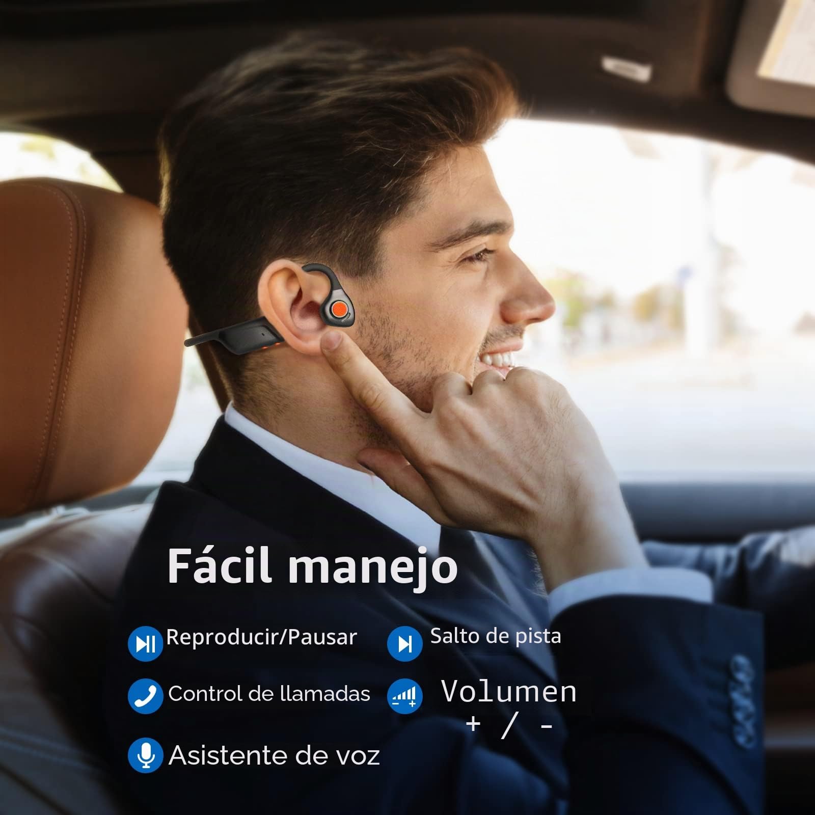 Open-Ear Auriculares con micrófono conexión multipunto cancelación de Ruido | Botón de silencio, Conexión multipunto, Comodidad Open-Ear, Micrófono con cancelación de ruido para oficina, reuniones