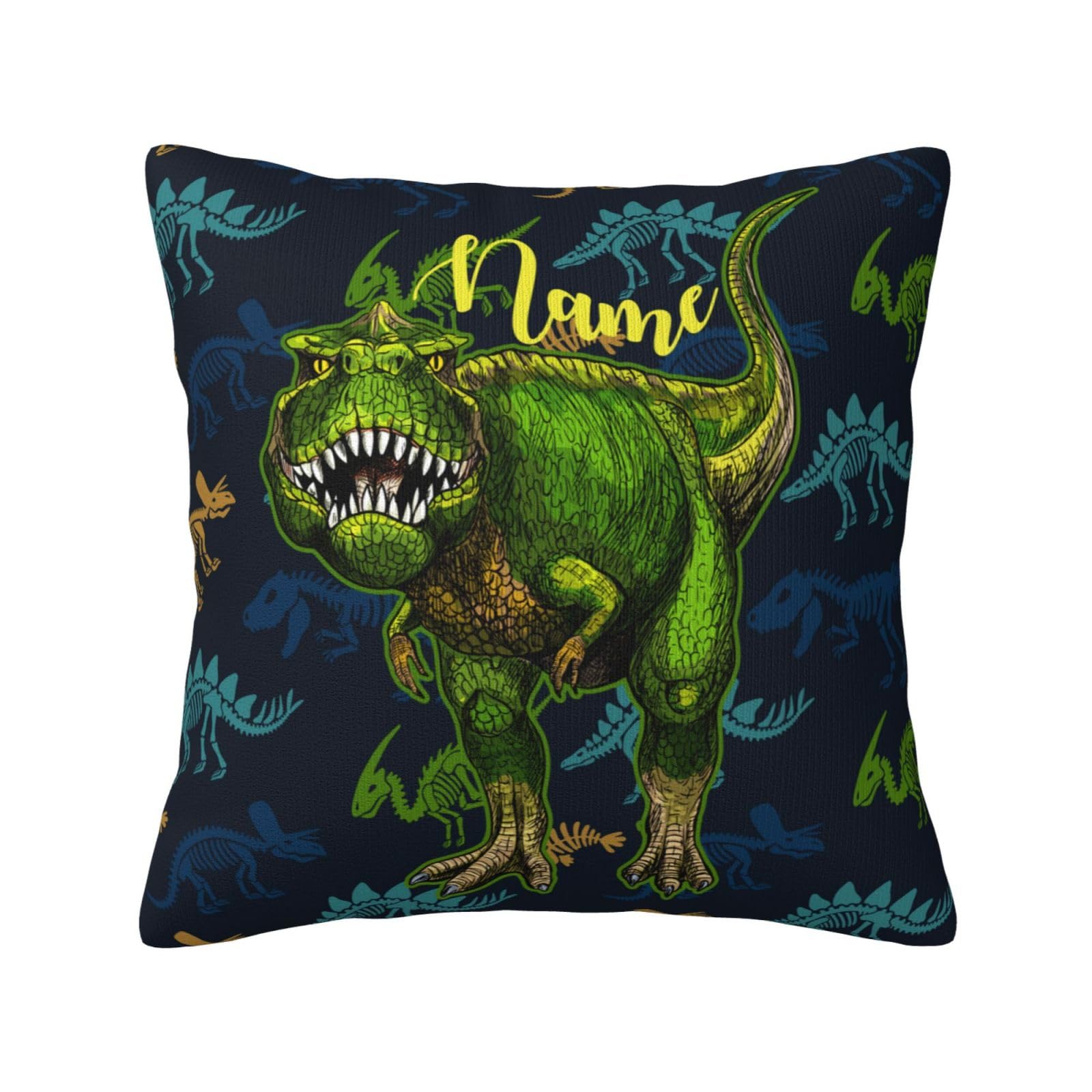 Custom Dinosaur Pillowcase with Name Personalized Name Pillow Cover with Dinosaur for Kids Boys Girls Funny Family Pillowcase for Home Decoration