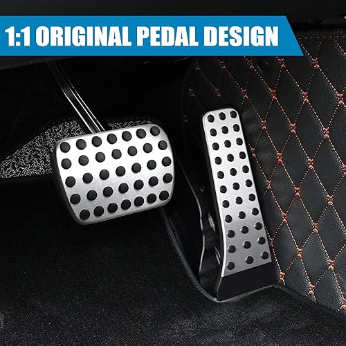 Miniatura 6 de Cubierta de pedal de freno y gasolina acero inoxidable cepillado con almohadillas antideslizantes de goma compatibles con Mercedes-Benz