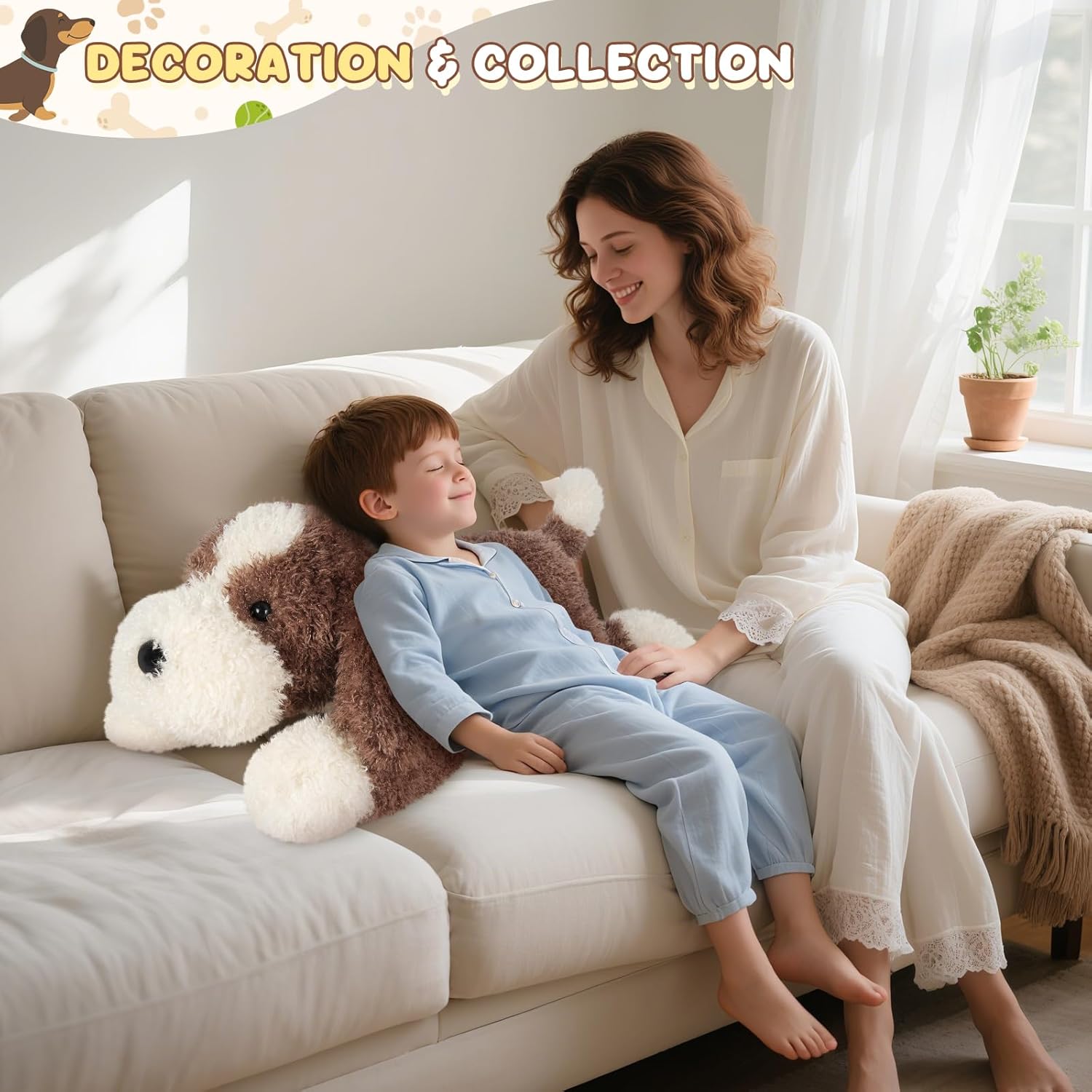 Giant Brown Dog Stuffed Animal 30", Jumbo Soft Giant Stuffed Animal, Big Dog Plush Toys for Stress Relief & Sleep Aid, Huge Cuddly Cute Plushies Golden Retriever Gifts for Kids Adults - Image 6