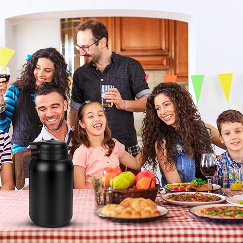 Miniatura 7 de Jarra térmica de café, aspiradora de doble pared de acero inoxidable de 68 onzas, jarras para mantener el calor, jarras grandes para líquidos