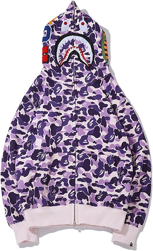 Amazon.com: Bape - Sudadera con capucha con capucha y estampado de tiburón  y estampado de camuflaje para hombre y mujer : Deportes y Actividades al  Aire Libre