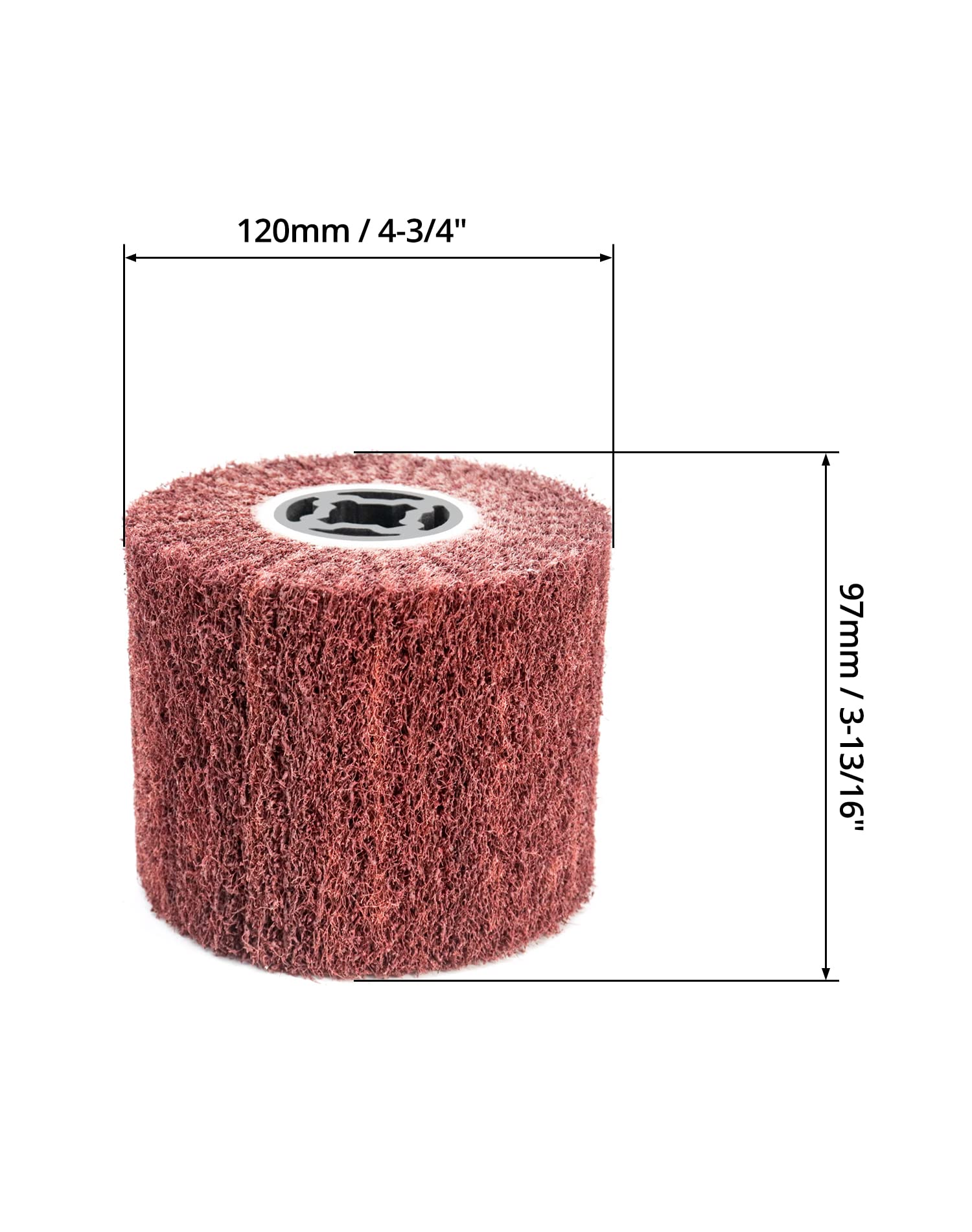 QWORK Rotelle abrasive in tessuto non tessuto a grana 60, per trafilatura, lucidatura, confezione da 4, utilizzate per superfici lisce in acciaio inossidabile