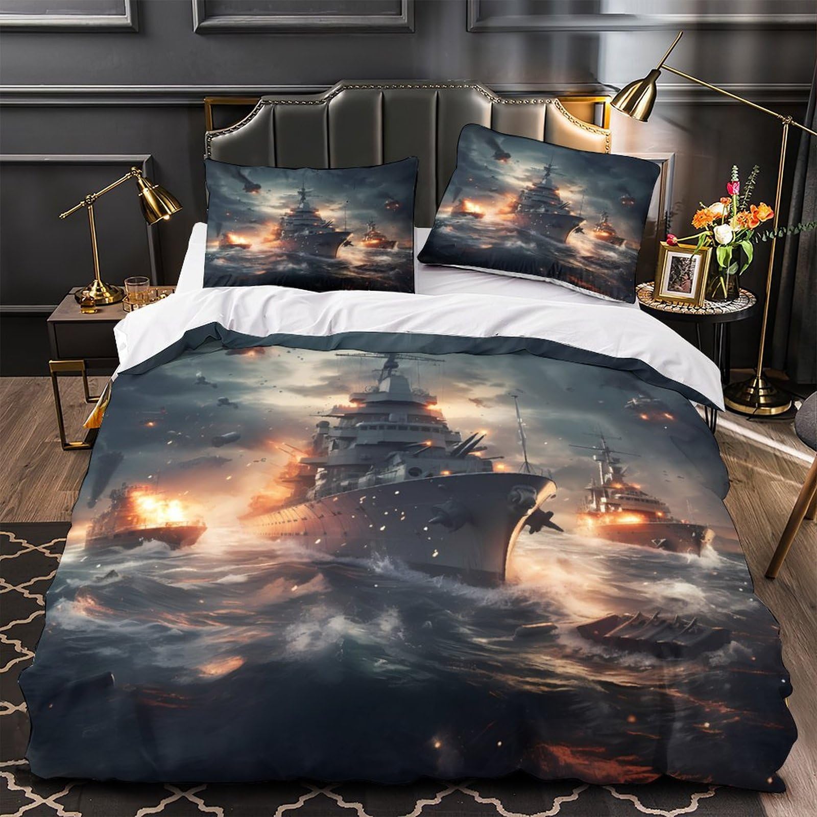Housse de couette 3D volcan 220x240cm microfibre lit King paysage dynamique ado