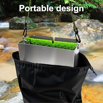 MACIFECI Gold Panning Kit with 50 Gold Sluice Box for Gold Mining, Gold Mining Tools Include Gold Pan, Gold Classifier, Gold Prospecting Equipment