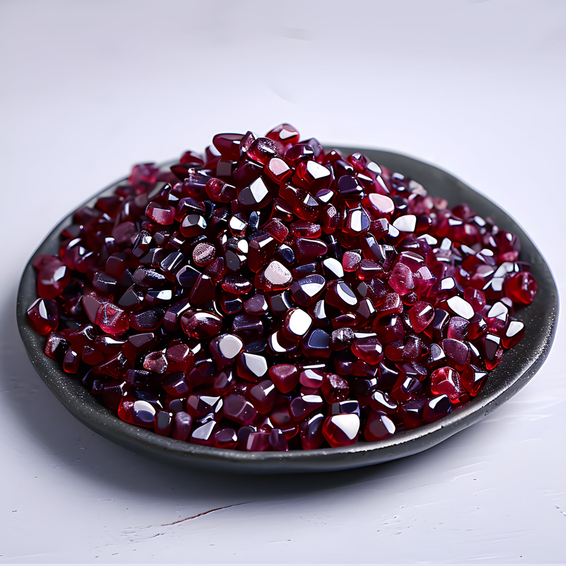 Polished Garnet Crystal Chips 200 Pcs - 10 oz Tumbled Stone Chips Crushed Sea Glass Stones Healing Reiki Crystal Jewelry Making Home Decoration
