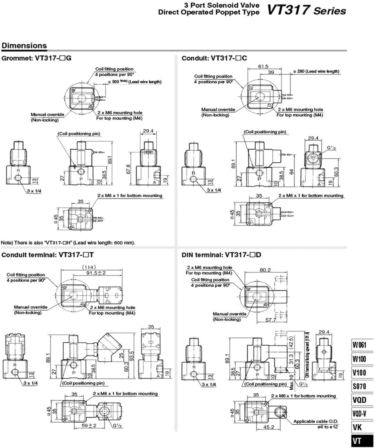 Two Position Three-Way Solenoid Valve, Pneumatic Vacuum Solenoid Valve, High Frequency Valve VT317-5G-02 VT317V-4D-02 VT317-3G-02 (Color : VT317V-6G-02, Size : 1PCS)(VT317V-5D-02)