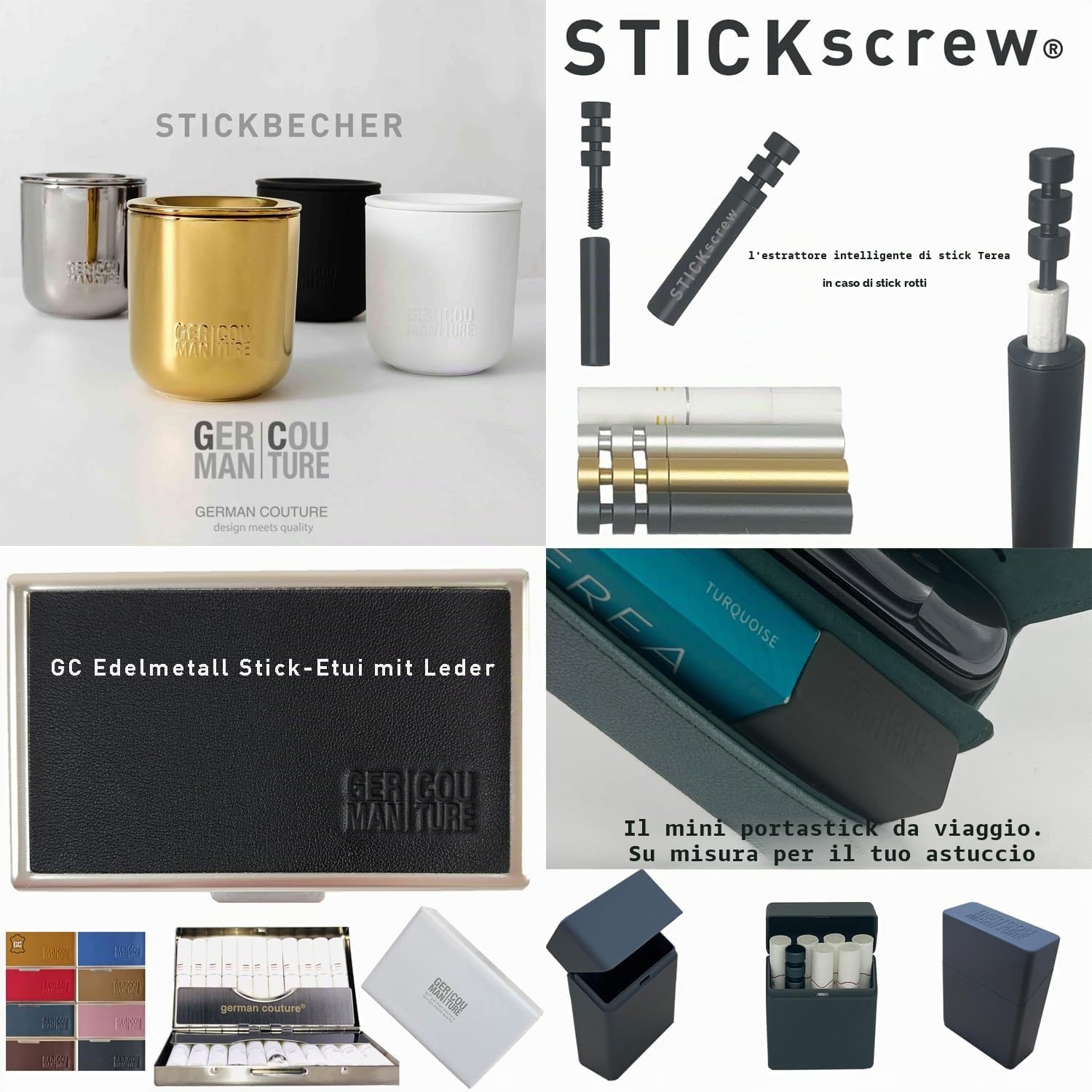 Posa stick GC per auto, Posacenere per auto, compatibile con IQOS Iluma Prime Terea Heets 3 Duo One + Glo Neo-Sticks Accessori, piccola pattumiera (black/black)