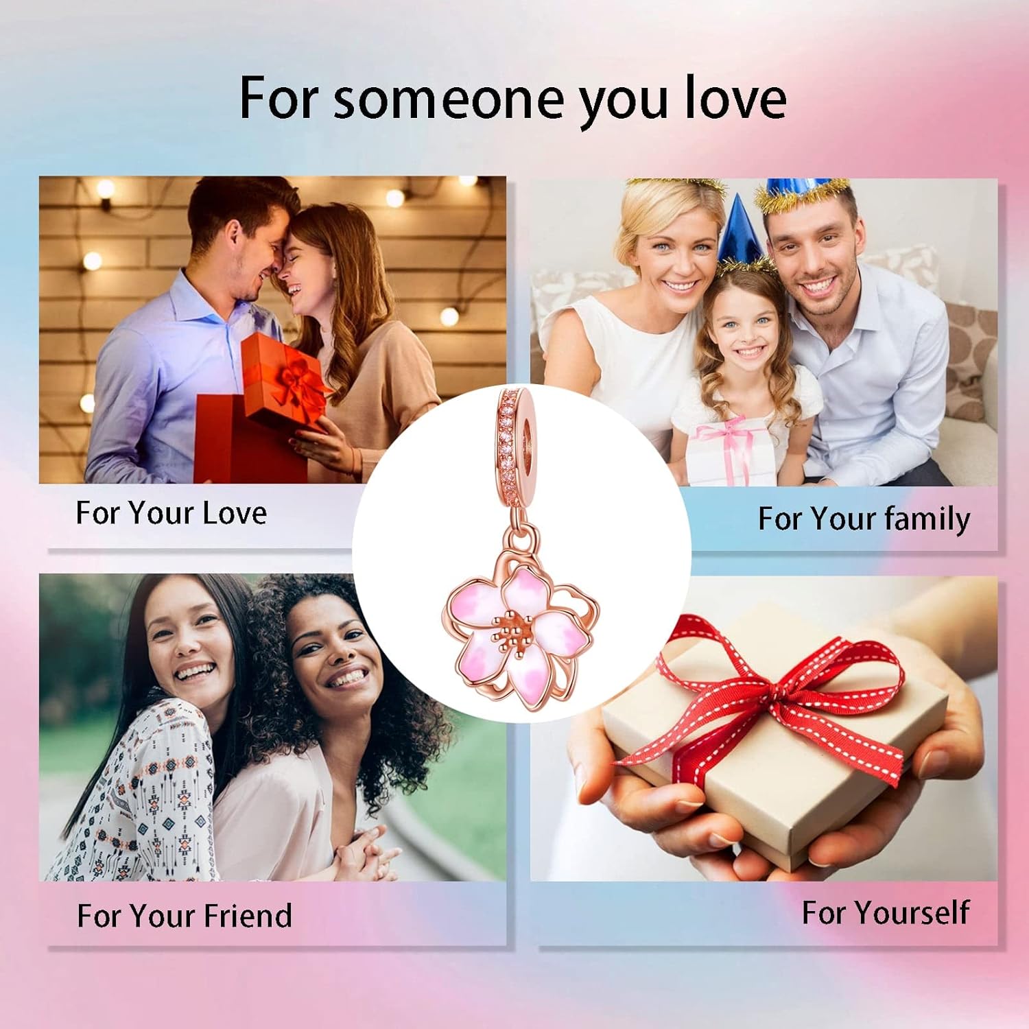 Birthday Fashion Love Heart Dangle Charm 925 Sterling Silver Charms fits Bracelets and Necklace Pendant Bead Charms Jewelry Present for Women Family Friends - Image 7