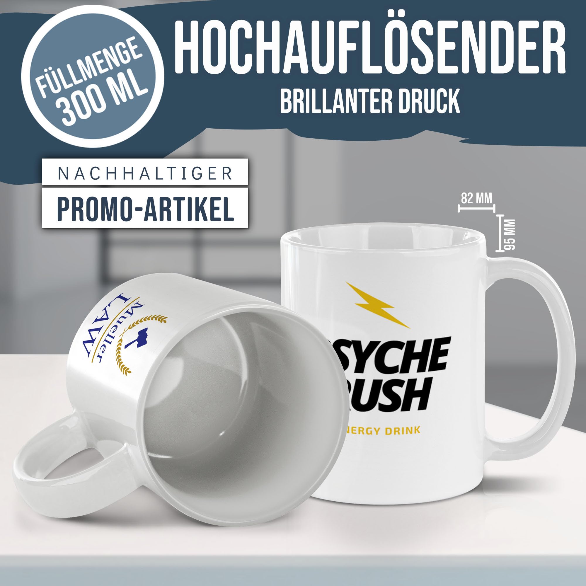 Tassendruck Firmen-Tassen 12 Stück mit eigenem Logo gestalten - Geschenke zum Firmenjubiläum, für Kollegen, Merchandise, B2B | Personalisierte Fotogeschenke, Weiß, 300 ml