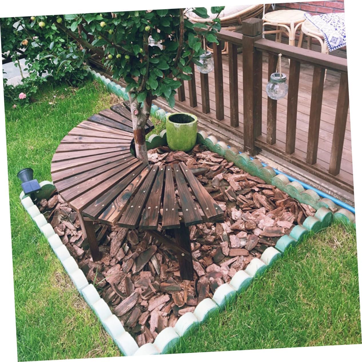 Outdoor Wooden Bench Multi-Purpose Storage Bench Flowerpot Holder Gardening