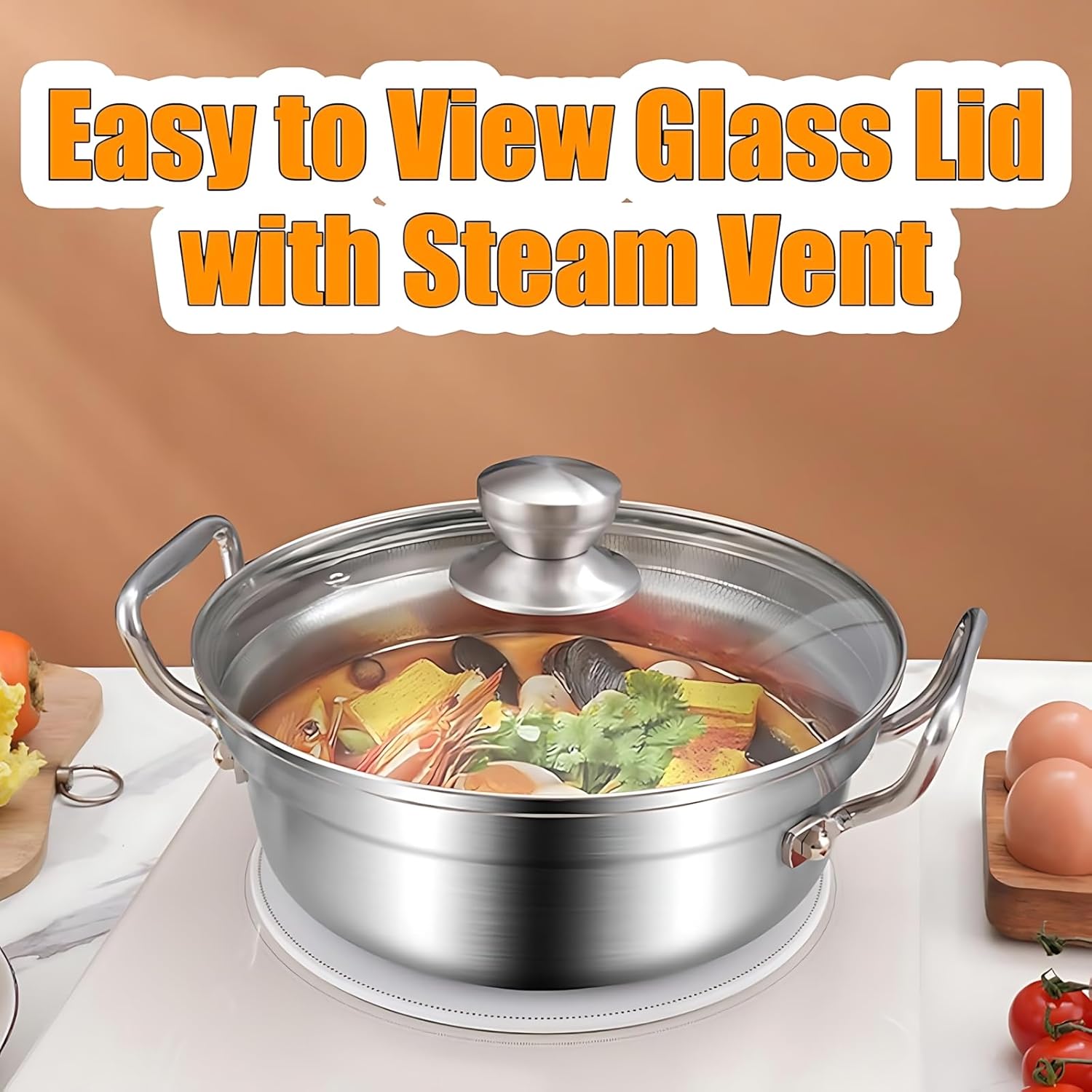 2026 New Stainless Steel Non Stick Sauté Pan, Induction Deep Frying Pan, Braiser,Jumbo Cooker, Even Heating and Oven Safe,With lid,30cm/11.8in