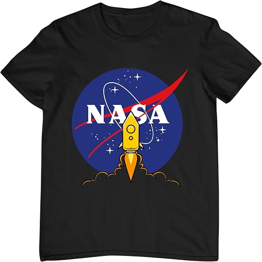 TeeSlix NASA Cotton Boys t-Shirt, Teenagers | Soft, Premium Fabric | Regular Fit T-Shirt for Boys, Girls | Space Rocket De...