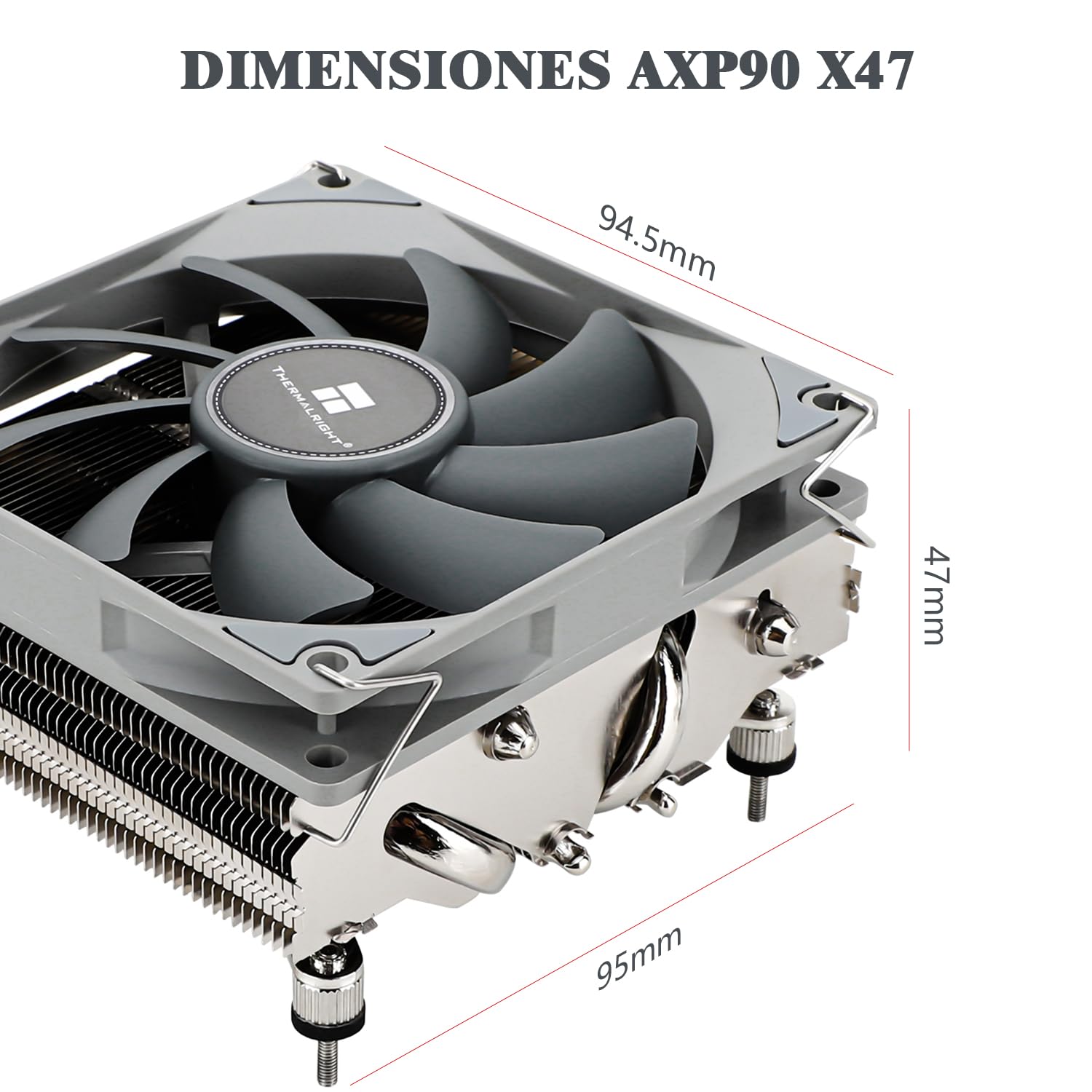 Thermalright AXP90 X47 - Enfriador de aire para CPU ITX delgada, altura 47mm, ventilador PWM TL - 9015 Slim,tecnología aghp para AMD AM4/AM5,Intel 1700/1150/1151/1156/1200,Enfriador de PC