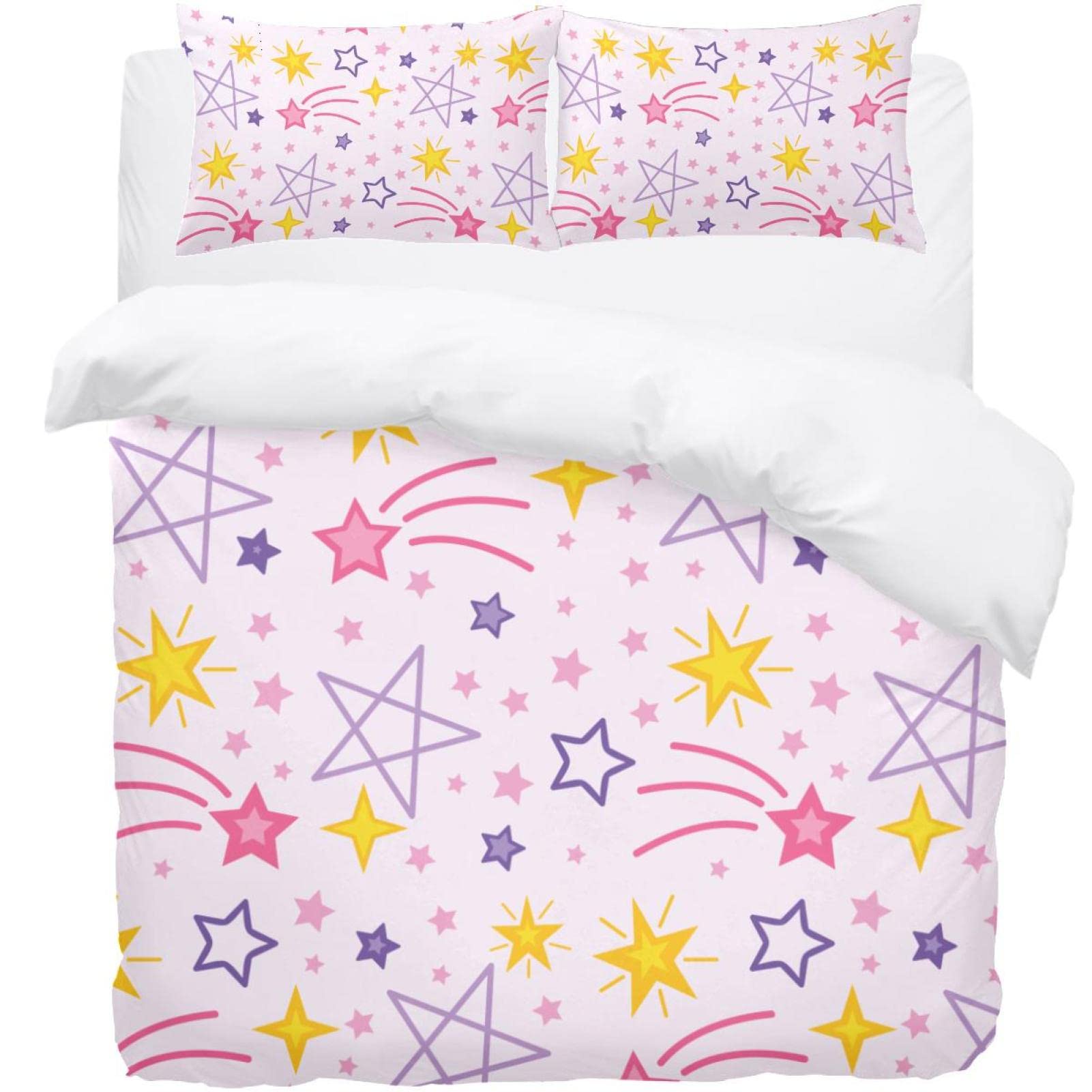Parure de lit simple avec housse de couette étoiles filantes pour renouveler sa literie