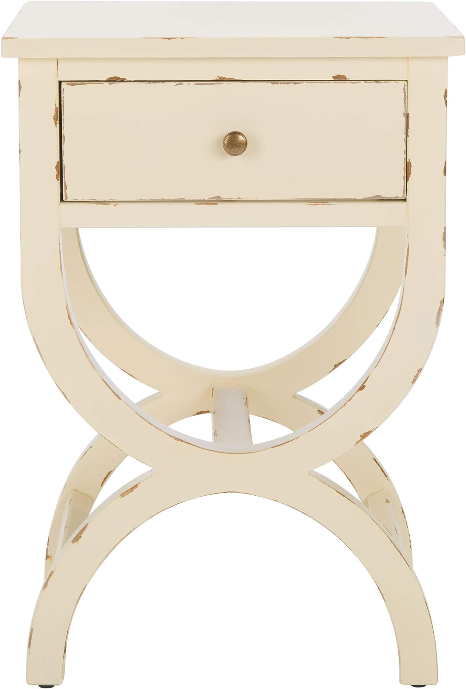 Safavieh American Homes Collection Maxine Vintage Cream Accent Table,Vanilla