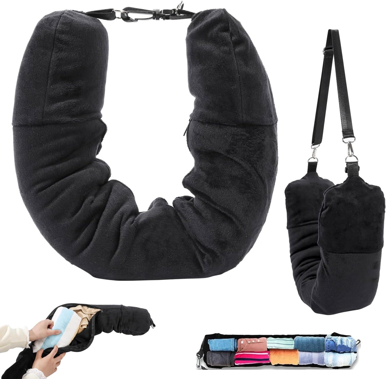 Befüllbares Nackenkissen Für Reisen - U-förmiges Kissen Zum Selbstbefüllen