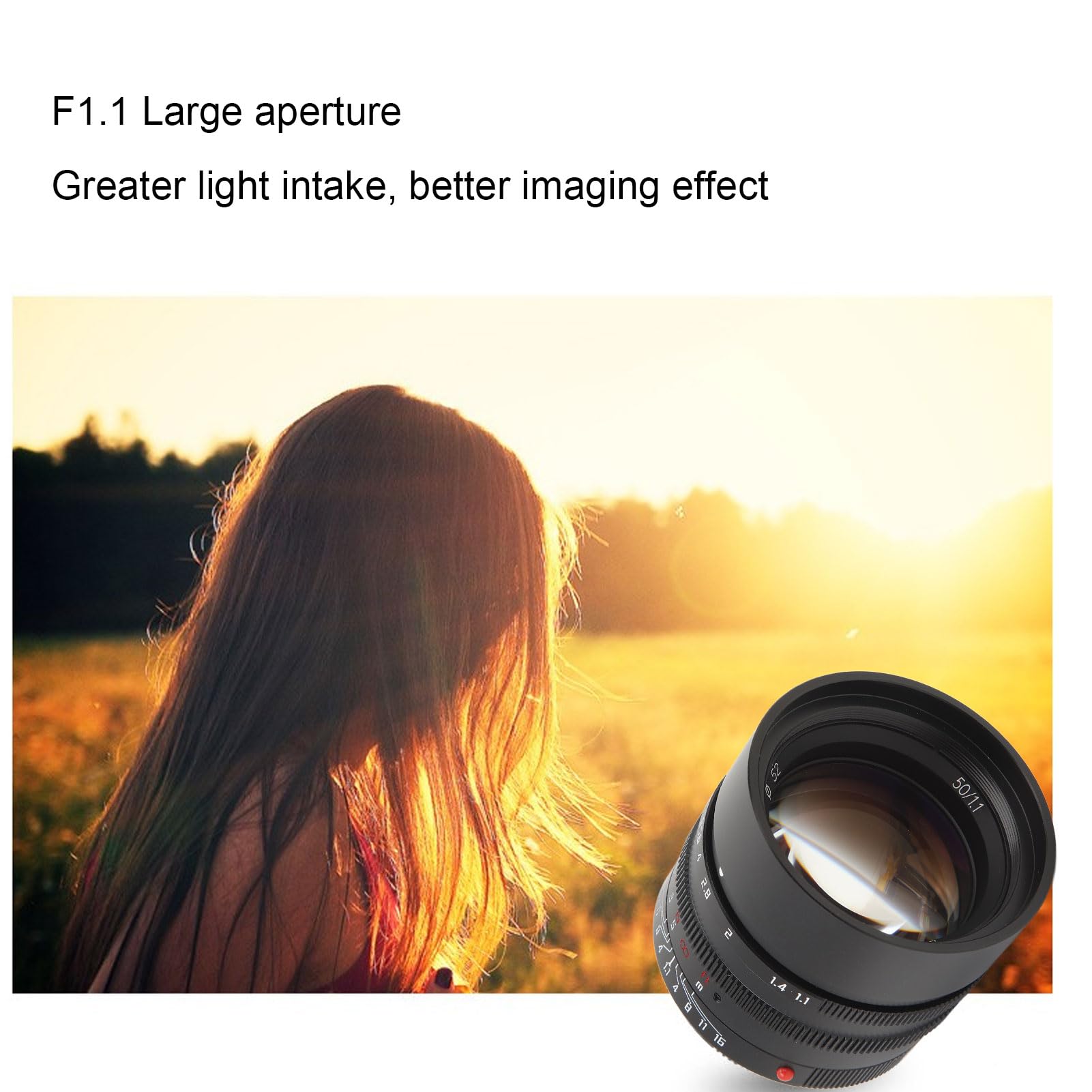 Obiettivo Full Frame da 50 Mm F1.1, Obiettivo con Attacco M Ad Ampia Apertura, Obiettivo da Ritratto Standard con Messa a Fuoco Manuale Automatica per Fotocamera Leica M Mount