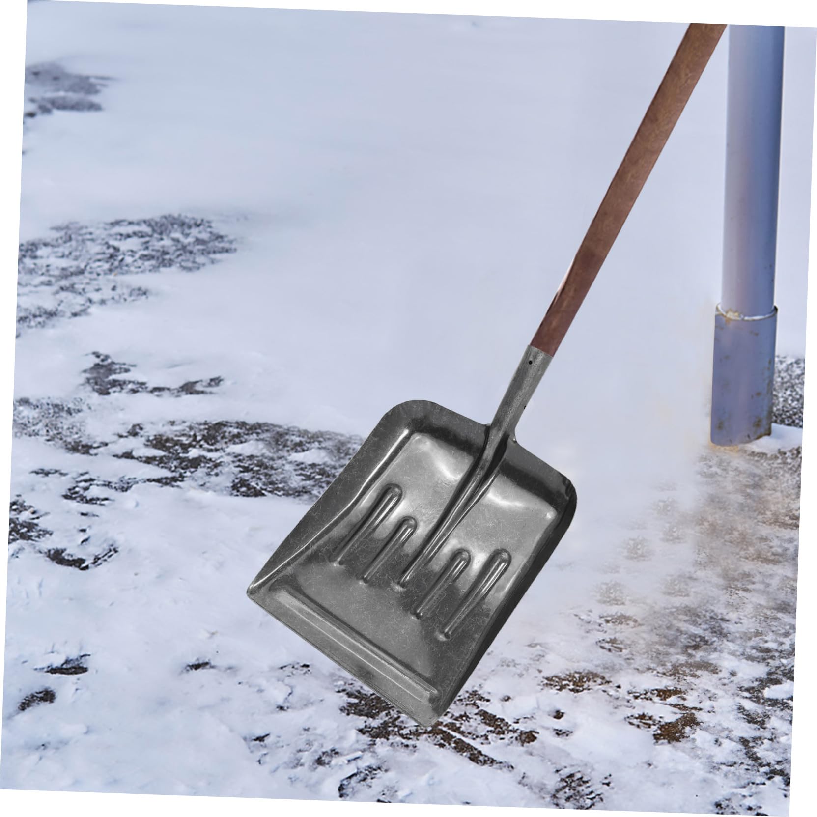 Veemoon Pala da Giardino in Acciaio al Manganese Manico Ergonomico Pala Piatta per Pulizia Letame e Raccolta Cereali Strumento Multifunzione per Giardinaggio e Allevamento Resistente