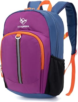 IVYGREEN Little Kids Hiking Backpack, Travel Backpack for Boys or Girls, Ideal for a Day Outdoor Adventures Purple02, Toddler - Small
